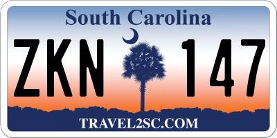SC license plate ZKN147