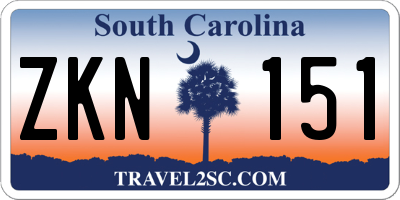 SC license plate ZKN151