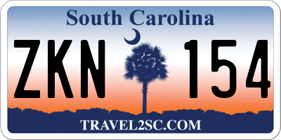 SC license plate ZKN154
