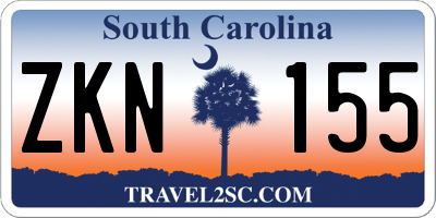 SC license plate ZKN155