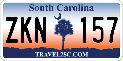 SC license plate ZKN157