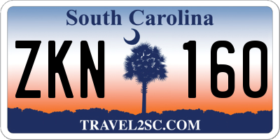 SC license plate ZKN160