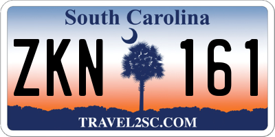 SC license plate ZKN161