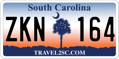 SC license plate ZKN164