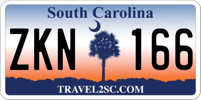 SC license plate ZKN166