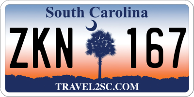 SC license plate ZKN167