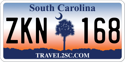 SC license plate ZKN168