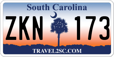 SC license plate ZKN173