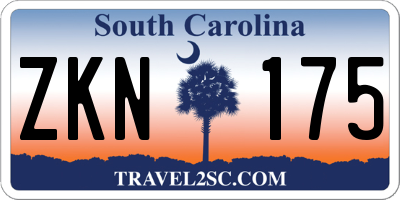 SC license plate ZKN175