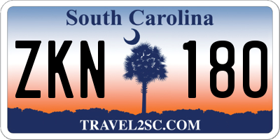 SC license plate ZKN180