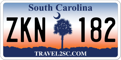 SC license plate ZKN182