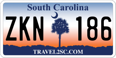 SC license plate ZKN186