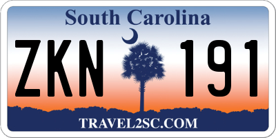 SC license plate ZKN191