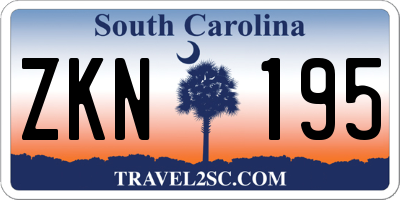 SC license plate ZKN195