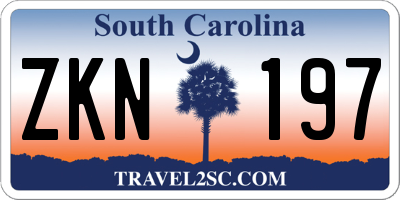 SC license plate ZKN197