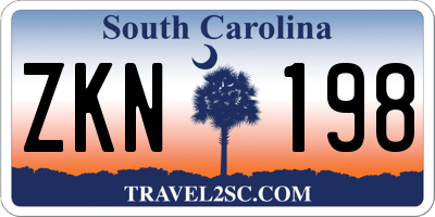 SC license plate ZKN198