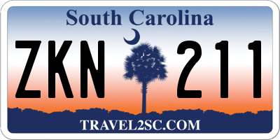 SC license plate ZKN211