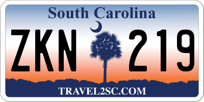 SC license plate ZKN219