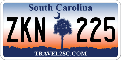 SC license plate ZKN225