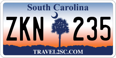 SC license plate ZKN235