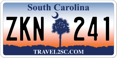 SC license plate ZKN241