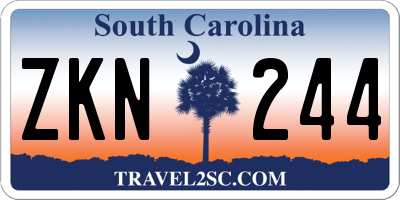 SC license plate ZKN244