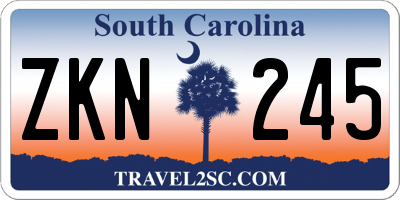 SC license plate ZKN245
