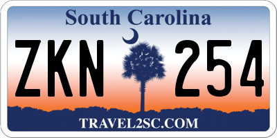 SC license plate ZKN254
