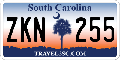 SC license plate ZKN255