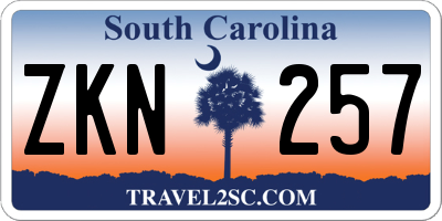 SC license plate ZKN257