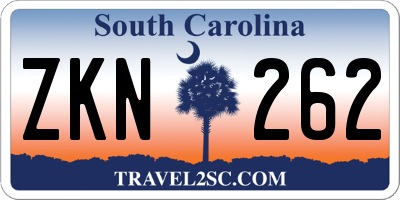 SC license plate ZKN262