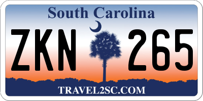 SC license plate ZKN265