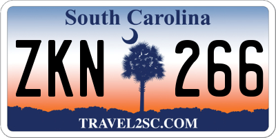 SC license plate ZKN266