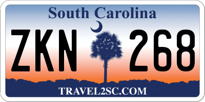 SC license plate ZKN268