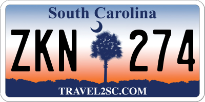 SC license plate ZKN274