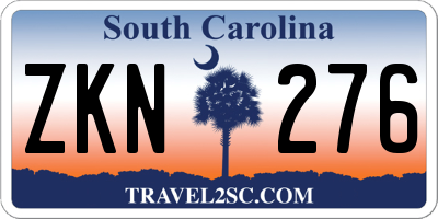 SC license plate ZKN276