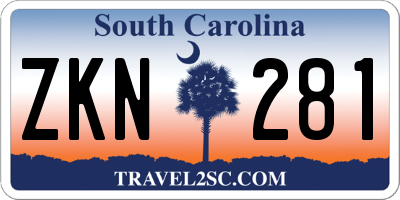 SC license plate ZKN281
