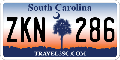 SC license plate ZKN286