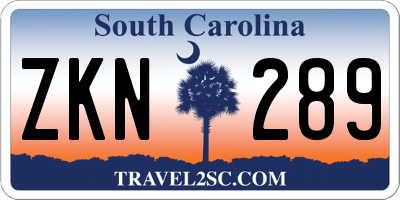 SC license plate ZKN289