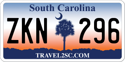 SC license plate ZKN296