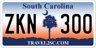 SC license plate ZKN300