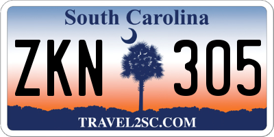 SC license plate ZKN305