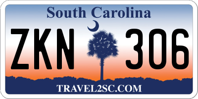 SC license plate ZKN306