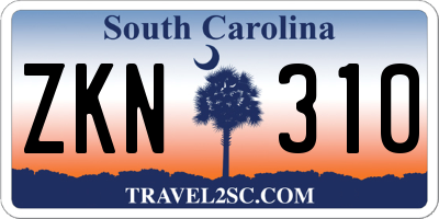 SC license plate ZKN310