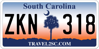 SC license plate ZKN318