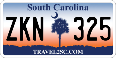 SC license plate ZKN325