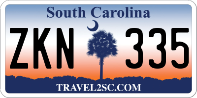 SC license plate ZKN335