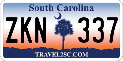 SC license plate ZKN337