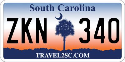 SC license plate ZKN340
