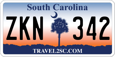 SC license plate ZKN342